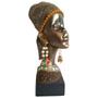 Imagem de Escultura Busto Africana Estatueta Decorativa Resina 34x17cm