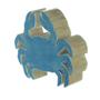 Imagem de Escultura caranguejo decorativa madeira azul florarte 18,5cm