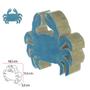 Imagem de Escultura caranguejo decorativa madeira azul florarte 18,5cm