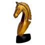 Imagem de Escultura Cavalo 40cm Dourado Estátua Decorativa Enfeite