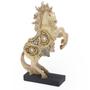 Imagem de ESCULTURA CAVALO DECORATIVO EM RESINA BEGE E DOURADO 30cm