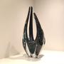 Imagem de Escultura Cristal Murano Esmeralda E Preto São Marcos 48cm