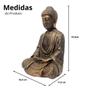 Imagem de Escultura de Buda em Ouro Velho - Peça Decorativa para Meditação e Ambientes Zen 23,5cm - La Nacasa