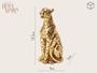 Imagem de Escultura Decorativa Adorno Enfeite Sala Leopardo Poliresina Animal Pantera Dourada Sentada Luxo Mart
