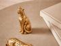 Imagem de Escultura Decorativa Adorno Enfeite Sala Leopardo Poliresina Animal Pantera Dourada Sentada Luxo Mart