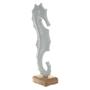 Imagem de Escultura decorativa cavalo marinho em metal branco 21cm