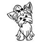 Imagem de Escultura Decorativa de Parede Vazada Cachorro Yorkshire Pet Animal em MDF 3mm Preto