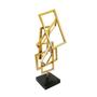 Imagem de Escultura Decorativa Geometrico Metal Dourado Cristal Luxo