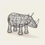 Imagem de Escultura Decorativa Rinoceronte Em Metal Enfeite Decoração