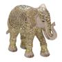 Imagem de Escultura elefante decorativo em resina nas dourado e marrom 15,5cm