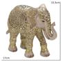 Imagem de Escultura elefante decorativo em resina nas dourado e marrom 15,5cm