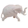 Imagem de Escultura Elefante Indiano De Pó De Mármore Branco 10Cm