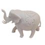 Imagem de Escultura Elefante Indiano De Pó De Mármore Branco 10Cm