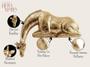 Imagem de Escultura Estatua Girafa Em Alto Relevo Dourada Gold Decorativa Decoração Estante Prateleira