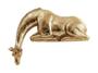 Imagem de Escultura Estatua Girafa Em Alto Relevo Dourada Gold Decorativa Decoração Estante Prateleira