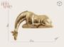 Imagem de Escultura Estatua Girafa Em Alto Relevo Dourada Gold Decorativa Decoração Estante Prateleira