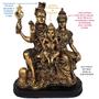 Imagem de Escultura Família Hindu 27cm - Shiva, Parvati e Ganesha