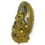 Imagem de Escultura Ganesh No Portal Meditando 13Cm Prata E Dourado