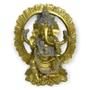 Imagem de Escultura Ganesh No Portal Meditando 13Cm Prata E Dourado