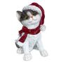 Imagem de Escultura Gato Sentado com Gorro e Cachecol Natalino 21cm