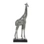 Imagem de ESCULTURA GIRAFA DECORATIVA PRATA COM RANHURAS 29cm