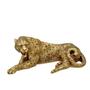 Imagem de Escultura leopardo decorativo em resina dourado 12,5cm - Espressione