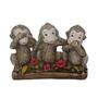 Imagem de Escultura macacos da sabedoria não vejo não falo não escuto. Enfeite decorativo trio de macacos .