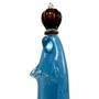 Imagem de Escultura Santa Nossa Senhora de Fatima Decorativa em Murano Azul Bebe - 45x12cm - Escultura Decorativa de Alto Valor