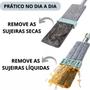 Imagem de Esfregão Rodo Mop Mágico Inteligente Com 2 Refil Flat 360 Flexível Puxa E Seca Limpa Fácil Microfibra Alto Absorção