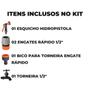Imagem de Esguicho Hidropistola 6 Jatos Mangueira Jardim + Engate Rápido 1/2" + Bico Torneira Engate Rápido + Torneira 1/2"
