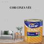 Imagem de Esmalte Sintético Base Água Coral Coralit 800ml Cor Cinza Acetinado p/Madeiras e Metais e Pintura em Artesanato de MDF