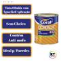 Imagem de Esmalte Sintético Base Água Coral Coralit 800ml Cor Cinza Brilhante p/Madeiras e Metais e Pintura em Artesanato de MDF