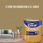 Imagem de Esmalte Sintético Base Água Coral Coralit 800ml Tinta Cor Marrom Brilhante p/Madeiras e Metais e Pintura em Artesanato de MDF