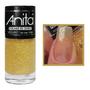 Imagem de Esmalte Top Coat Anita Folhas de Ouro Dourado Glitter 10ml