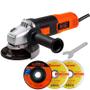 Imagem de Esmerilhadeira Angular 4.1/2 POL 820W G720 com Disco BLACK & DECKER + 2 Discos de Corte