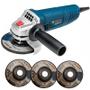 Imagem de Esmerilhadeira Angular 4.1/2 POL 850W GWS 850 com 3 Discos BOSCH