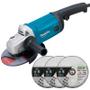 Imagem de Esmerilhadeira Angular 7 POL 1800W / 2200W 8500 RPM M0920B MAKITA MT + Kit Discos