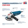 Imagem de Esmerilhadeira Angular Bosch 115mm 850W - GWS 850 220V