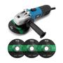 Imagem de Esmerilhadeira Angular Profissional 4.1/2 Pol 850W Max Pro EEM01PRO 220V Com 3 Discos Extras - EOS