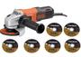 Imagem de Esmerilhadeira Lixadeira Angular 4.1/2 650w 110v Black+Decker Com 6 Discos