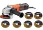 Imagem de Esmerilhadeira Lixadeira Angular 4.1/2 650w 220v Black+Decker Com 6 Discos
