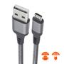 Imagem de Esmisg cabo micro usb de nylon trancado space gray