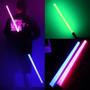 Imagem de Espada Laser Dupla (Vermelha e Azul) - Sabre de Luz com Transformação Rave - Brinquedo Cosplay com Luzes Piscantes