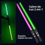 Imagem de Espada Laser Dupla (Vermelha e Azul) - Sabre de Luz com Transformação Rave - Brinquedo Cosplay com Luzes Piscantes