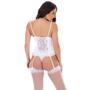 Imagem de Espartilho Corset Corpete Branco Fristyle Com Bojo Calcinha Feminino Adulto