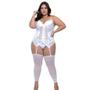 Imagem de Espatilho Plus Size Branco Abertura Frontal Sepie 37046 Microfibra com Renda