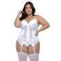 Imagem de Espatilho Plus Size Branco Abertura Frontal Sepie 37046 Microfibra com Renda