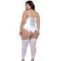 Imagem de Espatilho Plus Size Branco Abertura Frontal Sepie 37046 Microfibra com Renda