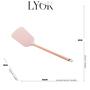 Imagem de Espátula de nylon rosa com cabo de aço inox rose 34cm lyor