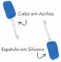 Imagem de Espatula De Silicone Utensílio Para Cozinhar Cabo Acrilico Pão Duro Raspadora 25cm - Azul